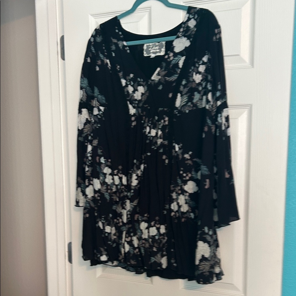 Johnny Was Black Floral Mini Dress (or Tunic if your tall)